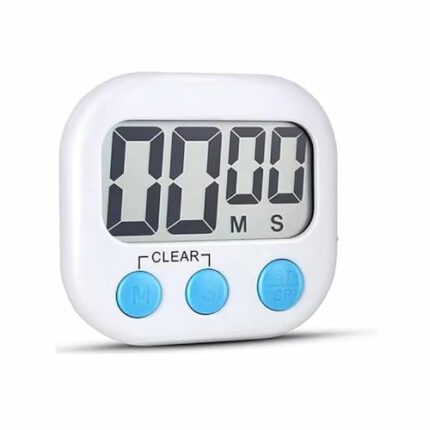 AKRIZA Digital Kitchen Timer & Stopwatch - Large Digit Countdown, Loud Alarm, Magnetic Back Stand Ideal for Cooking, Baking Stop Watch Timer for Study Table Accessories for Students