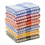 ALOUD CREATIONS 3pc Large Size Kitchen Towel | Dish Towels | Tea Towel | for Cleaning & Quick Drying of Plates & Glasses | 100% Cotton | Multicolour | 45 X 70 cm | Pack of 3