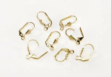 AM Lever Back Earrings Jewellery Gold findings (15mm) - Pack of 10 pcs