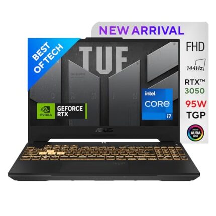 ASUS TUF Gaming F15 Gaming Laptop,Intel Core i7-12700H 12th Gen,4GB NVIDIA GeForce RTX 3050, 15.6-inch(39.62 cms) FHD 144Hz,(16GB RAM /1TB SSD/Windows 11/90WHrs Battery/Gray/2.20 Kg), FX577ZC-HN192W