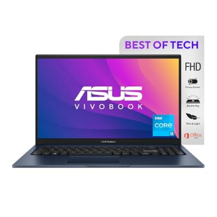 ASUS VivoBook 15 (2022), Intel®Core™ i3-1215U 12th Gen, 15.6" (39.62 cm) FHD, Thin and Light Laptop (8GB/512 SSD//Windows 11/Office 2021/Backlit KB/Quiet Blue/1.7 kg), X1504ZA-NJ325WS