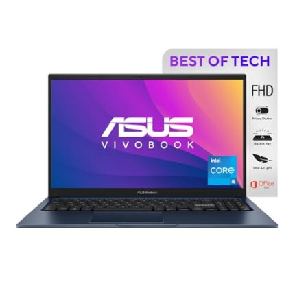 ASUS Vivobook 15, Intel Core i5-1235U 12th Gen, 15.6" (39.62 cm) FHD, Thin and Light Laptop (8GB RAM/512GB SSD/Windows 11 Home/Office 2021/Backlit Keyboard/Quiet Blue/1.7 kg), X1504ZA-NJ521WS