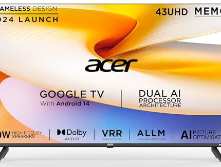 Acer 109 cm (43 inches) I Pro Series 4K Ultra HD LED Smart Google TV AR43UDIGU2875AT (Black)