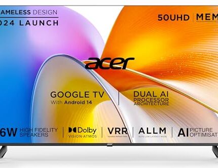 Acer 126 cm (50 inches) I Pro Series 4K Ultra HD LED Smart Google TV AR50UDIGU2875AT (Black)