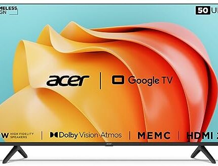 Acer 127 cm (50 inches) Advanced I Series 4K Ultra HD Smart LED Google TV AR50GR2851UDFL (Black)