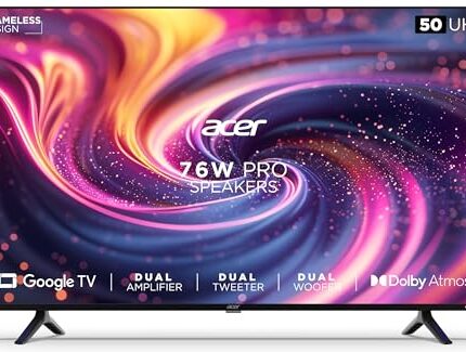 Acer 127 cm (50 inches) H PRO Series 4K Ultra HD Smart LED Google TV AR50GR2851UDPRO (Black)