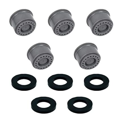 Acetap Jal Jeevan Mission Kitchen Tap Water Saving Aerator Nozzle, 3 LPM Shower Flow, Food Grade Plastic (21 mm Diameter, Grey) - Pack of 5