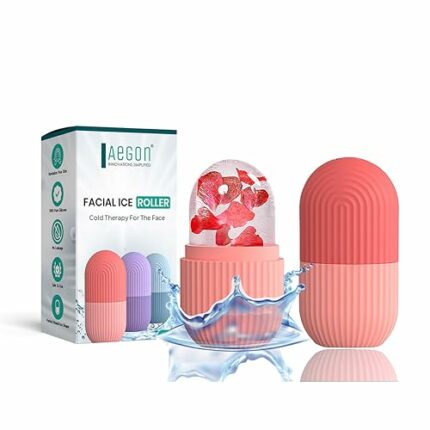 Aegon Ice Roller for Face | Ice Roller for Face Massager | Face Ice Roller for Men & Women | Ice Cube Roller for Glowing Skin & Puffy Eyes | Reusable & Unbreakable (Pink)