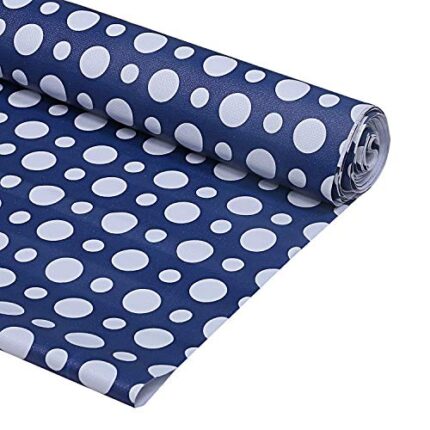 Amazon Brand - Solimo PVC Wardrobe and Kitchen Cupboard cum Shelf Mat Liner, Polka, 5 Meters, Blue, Polyvinyl Chloride