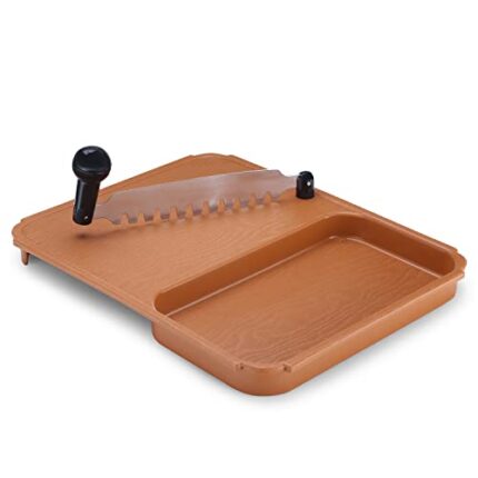 Anjali Fantastique Plastic Commander Chopping Board with Sharp Blades for Vegetable Fruits Nuts Cutting - Durable and Time Saving Kitchen Tool Fc05, Brown