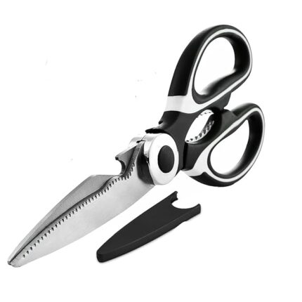 Anup Torda Multi-Purpose Kitchen Scissor Stainless Steel Heavy Household & Garden Scissors Nutcracker and Vegetable Peeler Small, Durable Cutting Tool for Meat, Poultry, Vegetables, Pizza and More