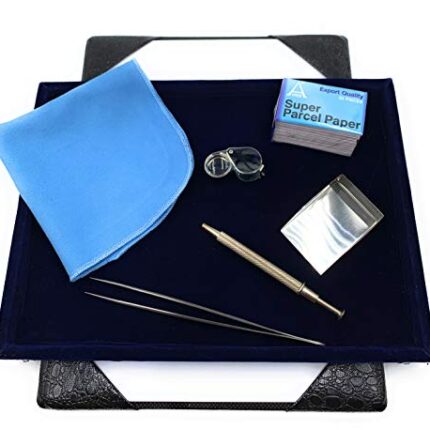 Aone Jewellers Diamond & Gemstone Sorting Kit for Diamonds/Gemstones/Precious & Semi Precious Stone Sorters & Graders, Jewellery Retailers/Manufacturers, Showroom, Boutiques, etc (Blue Tray)