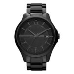 Armani Exchange Analog Men's Stainless Steel Watch AX2104 (Black Dial Black Colored Strap)