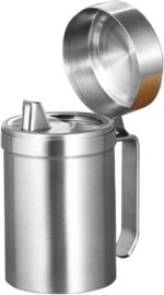 Atrock Oil Dispenser 1Litre Steel | Stainless Steel Oil Dispenser| Nozzel Oil Bottle | Oil Container Kitchen | 1000Ml Oil Pot Leak Proof (Set Of 1) - Silver