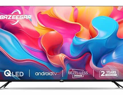 BAZEEGAR 101 cm (40 inches) Glow Series Full HD Smart QLED Android TV BAZ40S (Black)