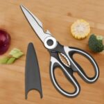 BESTZONE RETAIL MALL® Kitchen Scissor/Kitchen Scissor with Case for Home/Scissor for Kitchen use Fish, Meat & Vegetable Cutting (Black,Multipurpose)