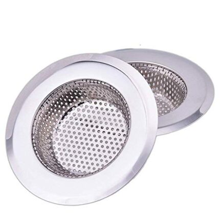 BONIRY 3 PCS Kitchen Sink Strainer | Stainless Steel Sink Strainer | Durable Sink Strainer Basket | Kitchen Basin Strainer, Heavy Sink Filter Net for Effective Waste Drainage (Sink Strainer Round)