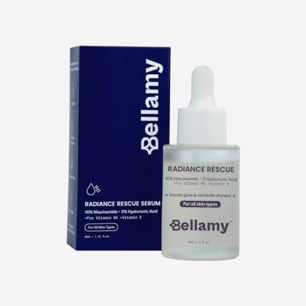 Bellamy 10% Niacinamide + 2% Hyaluronic Acid Radiance Rescue Face Serum for Dullness, Dryness, Blemishes & Acne Marks | 30ml