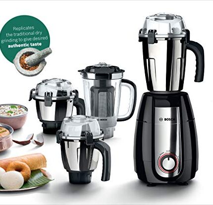 Bosch TrueMixx Pro Mixer Grinder, 1000W 4 Jars Black MGM8842MIN