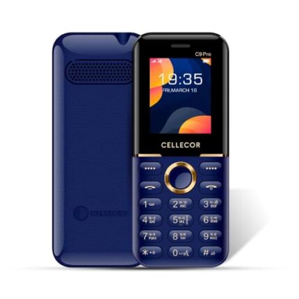 CELLECOR C9 PRO Dual Sim GSM Feature Phone with 1000 mAH Battery | Torch Light | Wireless FM |Auto Call Recording| (1.8" Display) (Blue)