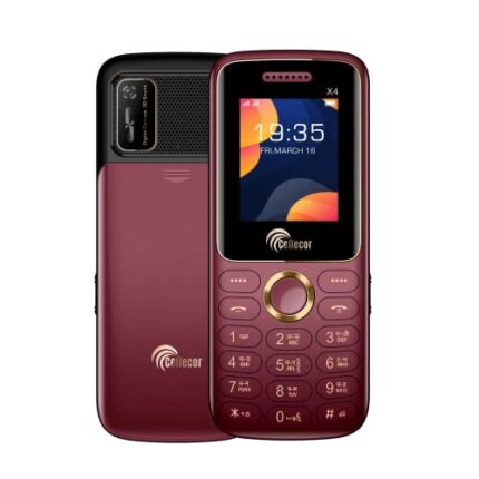 CELLECOR X4 Dual Sim Feature Phone 2500 mAH Battery with Torch Light, Wireless FM and Rear Camera (1.8" Display) (RED)