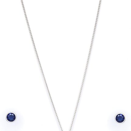 CHOPDA'S PURE SILVER 925 Sterling Silver Semi Precious Circle Pendant Set For Women