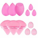 COSLUXE 12 Pcs Makeup Sponge Set, 3 Beauty Blender Sponge, 3 Mini Makeup Sponge & 3 Triangle Puff Set, 3 Finger Puff Mini Makeup Sponges for Foundation, Liquid, Cream, Powder, Beauty Gift Set