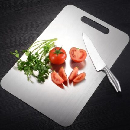 CSI INTERNATIONAL Chopping & Cutting Board for Kitchen Stainless Steel Multipurpose Chopper, Vegetables, Fruit Cutter, Heavy Durable Easy to Clean Chopping Board - 31cm × 21cm 1mm Thickness (Small)