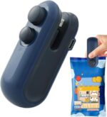 CURISSA Portable Mini Sealing Machine, Handheld Packed Sealer for Food, Snacks, Chips, Fresh Storage, Plastic Bags Sealing Machine, Rechargeable Bag Sealer (BLUE)