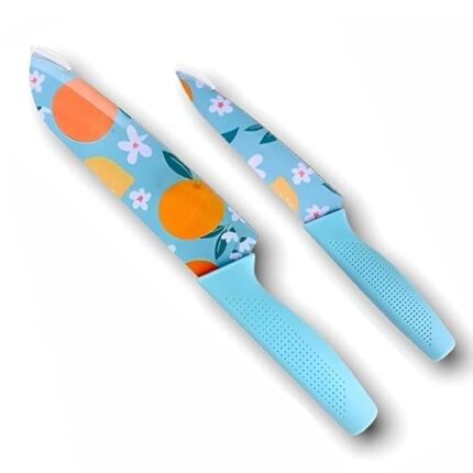 Carrot Kitchen Knife Stainless Steel 2 Pieces Professional Knife Set with Color Printing and Non-Slip Handle (Multi Color Printed)