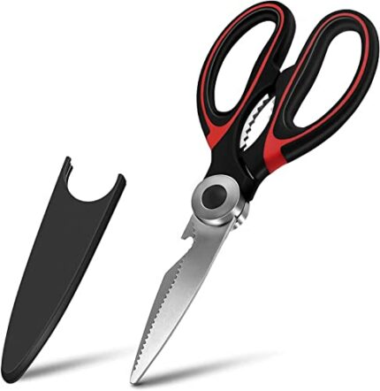 Carrot - Kitchen Scissor for General Use, Heavy Duty Kitchen Raptor Meat Shears, Cooking Scissors, Stainless Steel Multi-Function Scissors for Food, Chicken, Poultry, Fish, Pizza, Herbs (PACK OF 1)