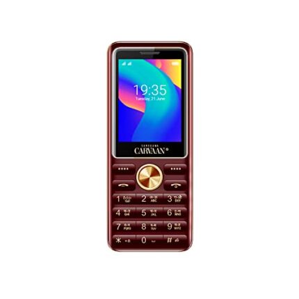 Carvaan Saregama Malayalam M21 Keypad Mobile Phone - 1500 Pre-Loaded Songs, Dual Sim, 2.4 Inch Screen, 2500 mAh Battery, 2 GB Free Memory Space, Wireless FM, Bluetooth, Rear VGA Camera | Metallic Red