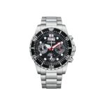 Citizen Stainless Steel Analog Black Dial Men Watch-Ai7000-83E, Silver Band