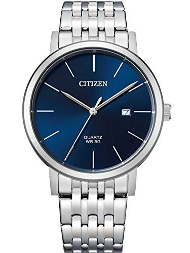 Citizen Stainless Steel Men Quartz Gents Analog Watch -Bi5070-57L, Band_Silver, Dial_Blue