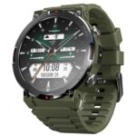 CrossBeats Everest 2.0 Smart Watch for Men 1.43" True AMOLED, Always ON Display Bluetooth Calling Rugged Outdoor with Flash Light Upto 15 Days Battery Life Smartwatch 100+ Sports Mode (Green)