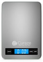 Curaze Digital Food Weight Machine For Kitchen up to 10 kg Capacity - Accurate Kitchen Weighing Scale For Home Baking, Cooking & Fitness with Touch Button Tare Function, Ideal For Food Measuring