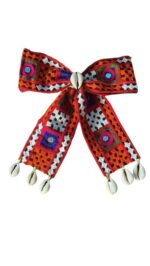 DHIMGU Hair Accessories Bow Tie Hair band Kutchi Lace Hair Clip with Shell Dandiya Night For Women || Navratri collection(2pcs multicolor)