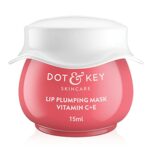 DOT & KEY Dot&Key Lip Plumping Mask With Shea Butter&Vitamin C + E For Naturally Glowing Lips|Smoothes Flaky&Dry Lips|Lip Mask For Soft,Smooth&Plump Lips|(Lingonberry)|15Ml