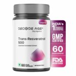 Decode Age 99.5% Pure Trans Resveratrol 500mg Supplement|Graceful Ageing | Anti-Inflammatory|Antioxidant| Helps Metabolism & Heart Health (60 Vegan Tablets)