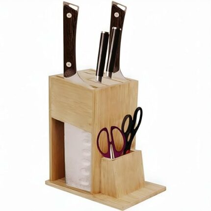 Dime Store Universal Knife Holder for Kitchen | Knives Holder Stand (5 Slots, Natural)