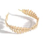 Diversa Gold Plated Headband for Girls & Women, Floral Leaf Hair Band, Head Jewellery for women, Fashion Accessory Perfect for Wedding, Party & Festivals