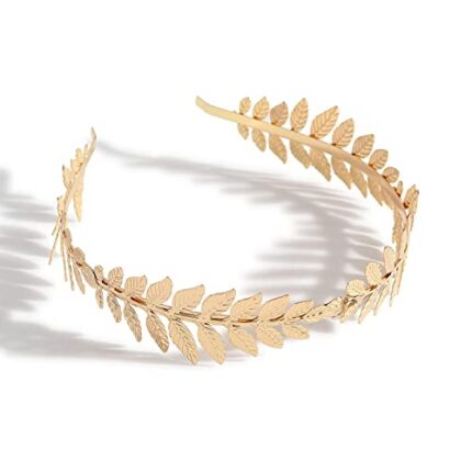 Diversa Gold Plated Headband for Girls & Women, Floral Leaf Hair Band, Head Jewellery for women, Fashion Accessory Perfect for Wedding, Party & Festivals