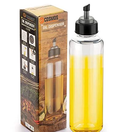 E-COSMOS Oil Dispenser 1 Litre Cooking Oil Dispenser Bottle Oil Container Kitchen Accessories Items Kitchen Tools (PACK-OF-1-1000ML)