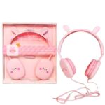 Elecart Earphone for Kids, 3.5mm Jack On Ear Wired Cute Rabbit Headphone, Stereo with Mic Earphone, Stylish Headphones for Girls/Boys, Birthday Gift for Girls (Pink Bunny)