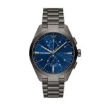 Emporio Armani Stainless Steel Analog Blue Dial Men Watch-Ar11481, Gray Band