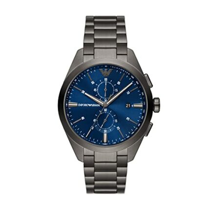 Emporio Armani Stainless Steel Analog Blue Dial Men Watch-Ar11481, Gray Band