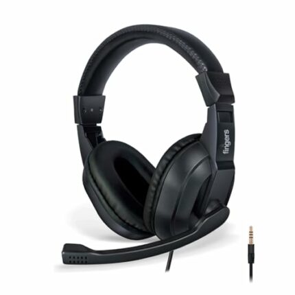 FINGERS S10 Wired On Ear Headphones with Adjustable Mic (Black)