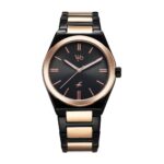 Fastrack Vyb Nimbus Quartz Analog Black Dial Rose Gold + Black Sheet Metal Strap Watch for Men-FV30010KM02W