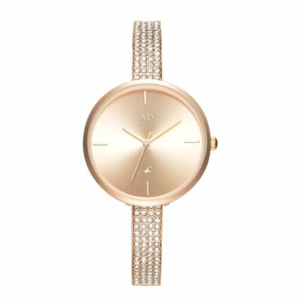 Fastrack Vyb Starlet Quartz Analog Rose Gold Dial Metal Strap Watch for Girls-FV60009WM01W