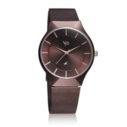 Fastrack Vyb Successor Quartz Analog Maroon Dial Stainless Steel Strap Watch for Girls-FV60002KM01W